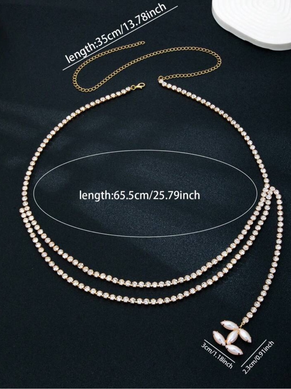 & Other Stories Silver Rhinestone Double-Layer Waist Chain - Picture 2 of 2
